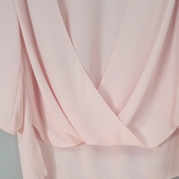 J. Jill Light Pink Women's Draped Sheer Blouse Size Small - Picture 6 of 8
